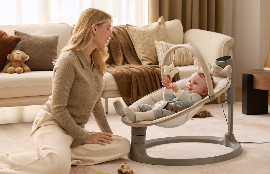 Momcozy CocoSway Columpio Eléctrico para Bebé con Movimiento 3D