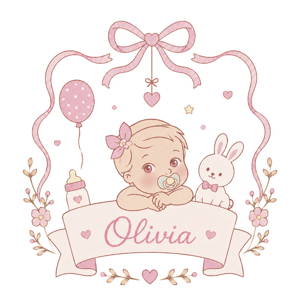 Ilustración de nombre de bebé