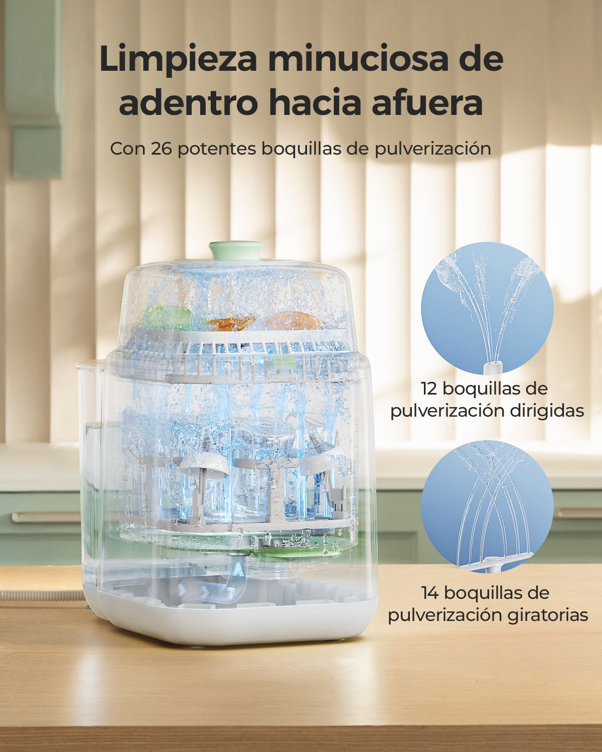 Momcozy KleanPal Pro esterilizador y lavadora de biberones para bebés