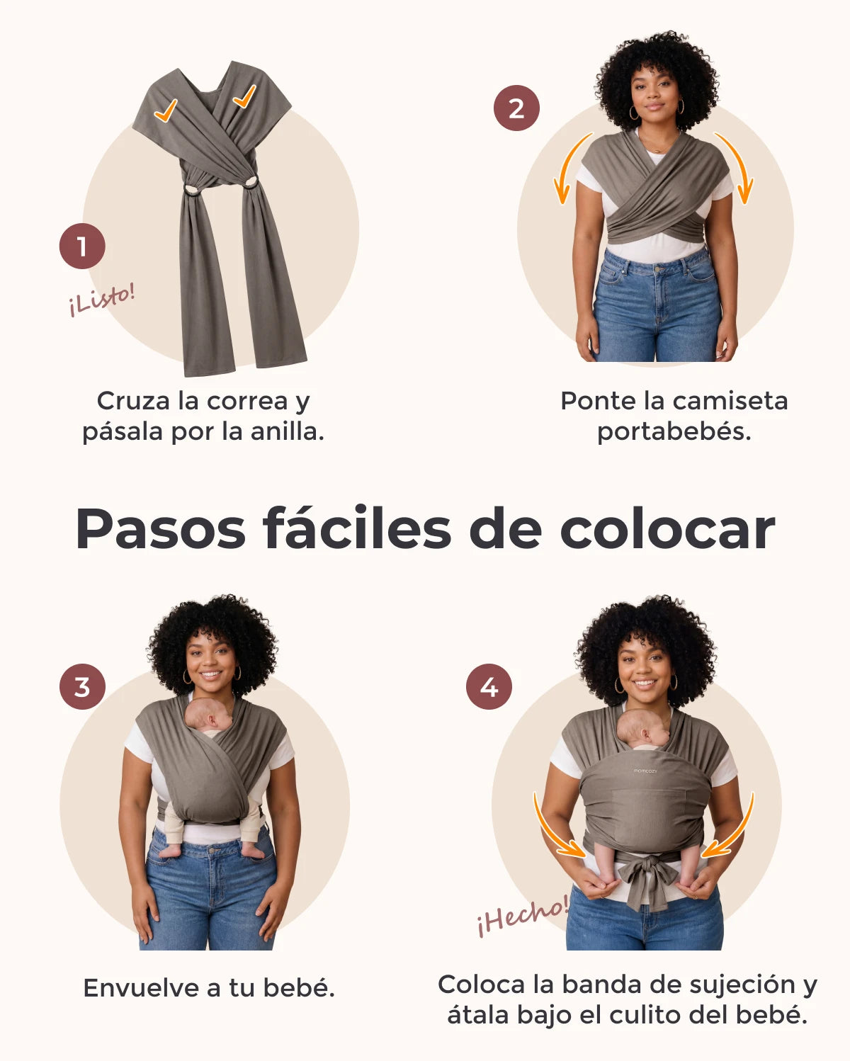Easy to Wear Hands Free - Baby Wrap Carrier