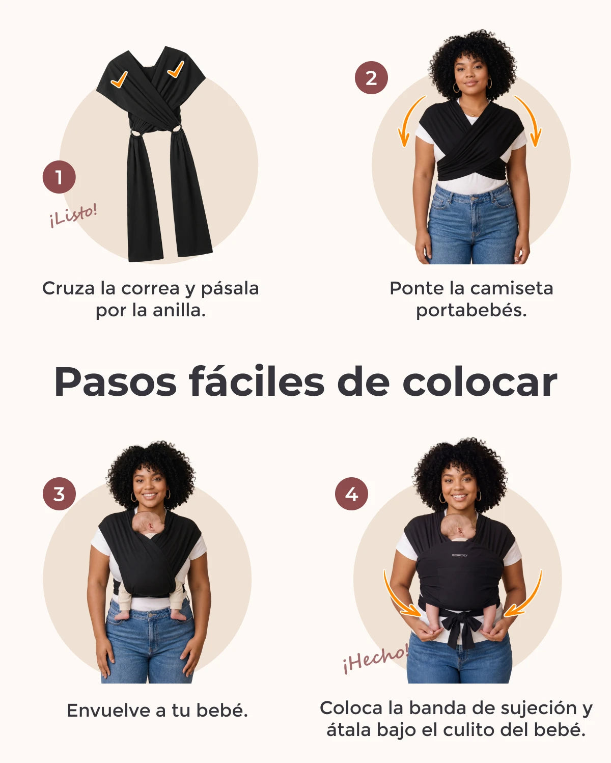 Easy to Wear Hands Free - Baby Wrap Carrier