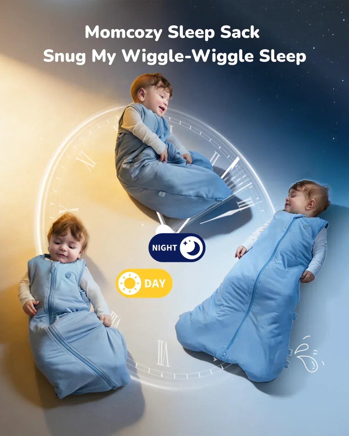 Baby Sleep Sack 1.5 TOG & Easy Swaddle Wrap For 0-3M Bundle