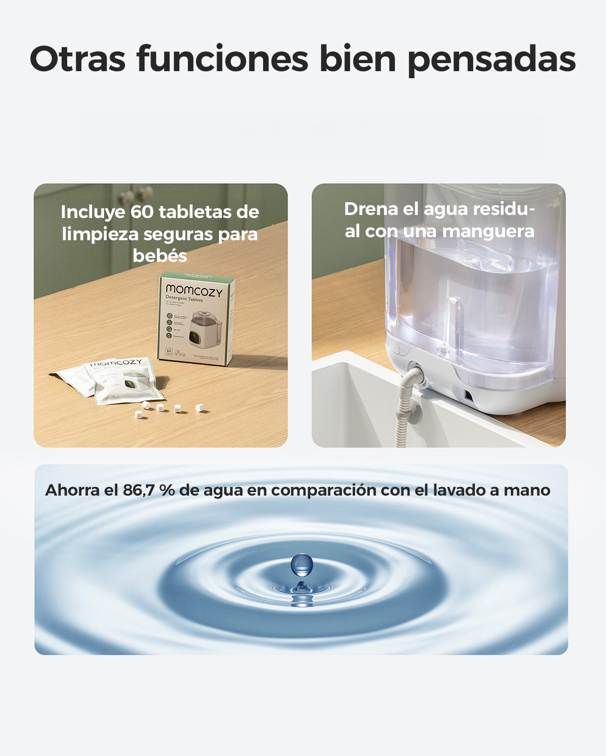 Momcozy KleanPal Pro esterilizador y lavadora de biberones para bebés