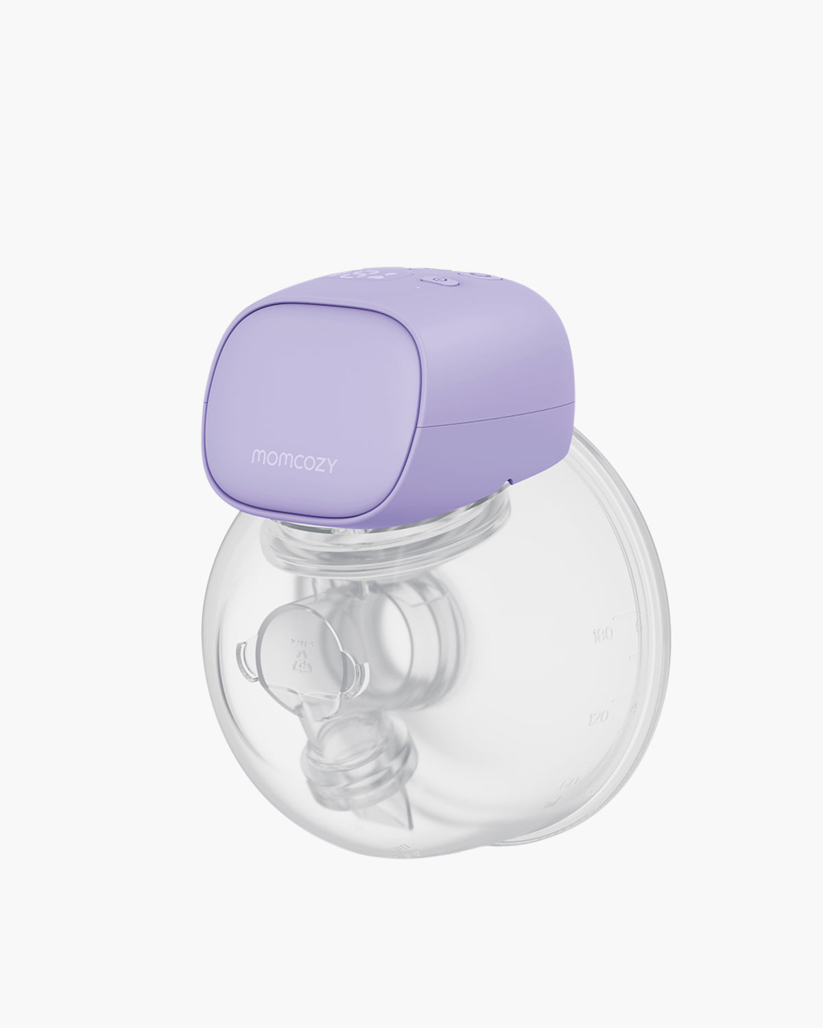 S9 Pro Wearable Breast Pump in soft purple with clear milk collector and compact design.