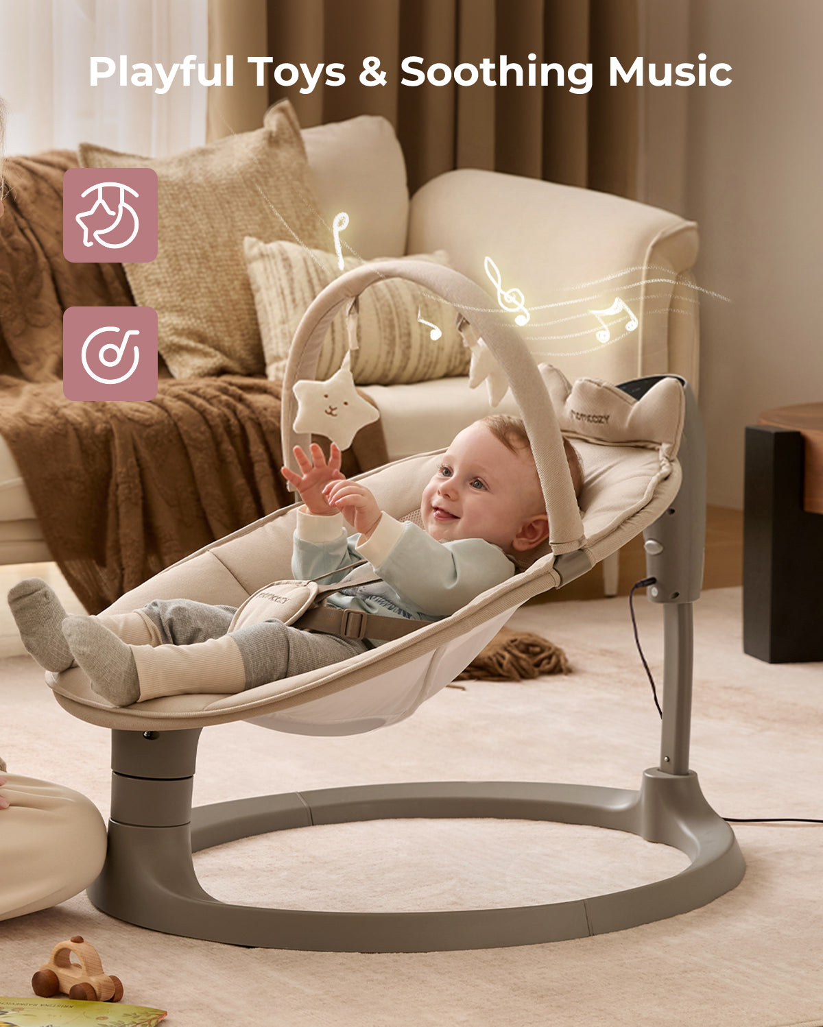 Columpio eléctrico para bebés 2 en 1 de Momcozy