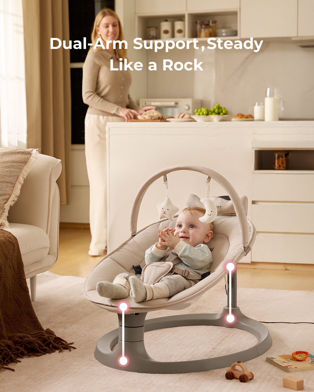 Columpio eléctrico para bebés 2 en 1 de Momcozy