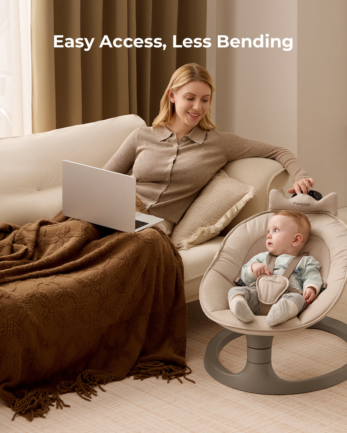 Columpio eléctrico para bebés 2 en 1 de Momcozy