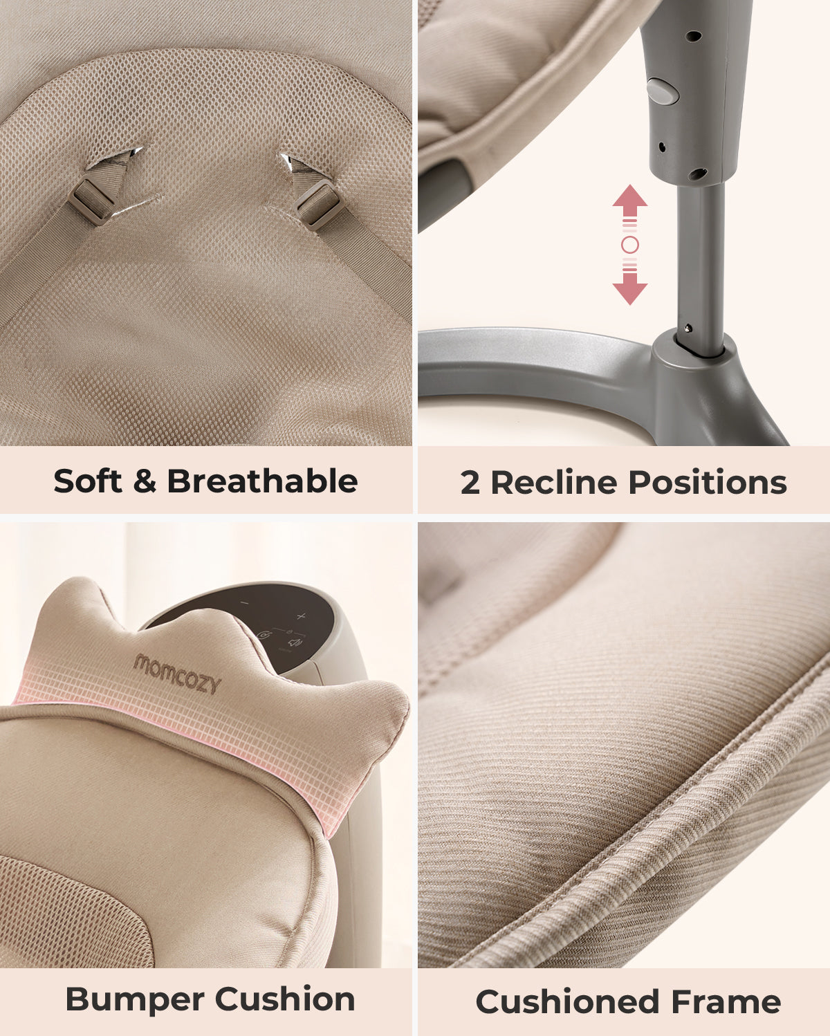 Columpio eléctrico para bebés 2 en 1 de Momcozy