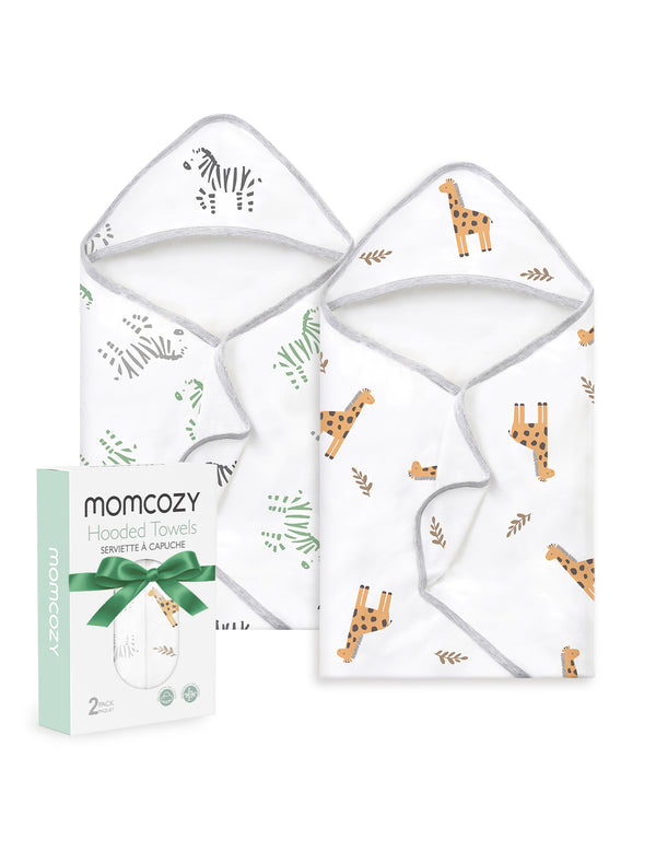 Toalla con capucha de bebé Momcozy para la ducha recién nacida - 2 recuento (paquete de 1)