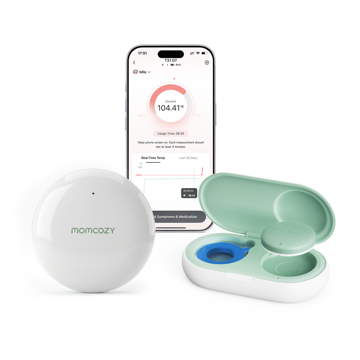 Set de termómetro inteligente para bebés y amplificador de señal Momcozy