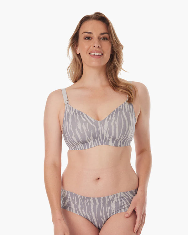 SMOOTH - Sujetador de lactancia ultrasuave Zebra gris