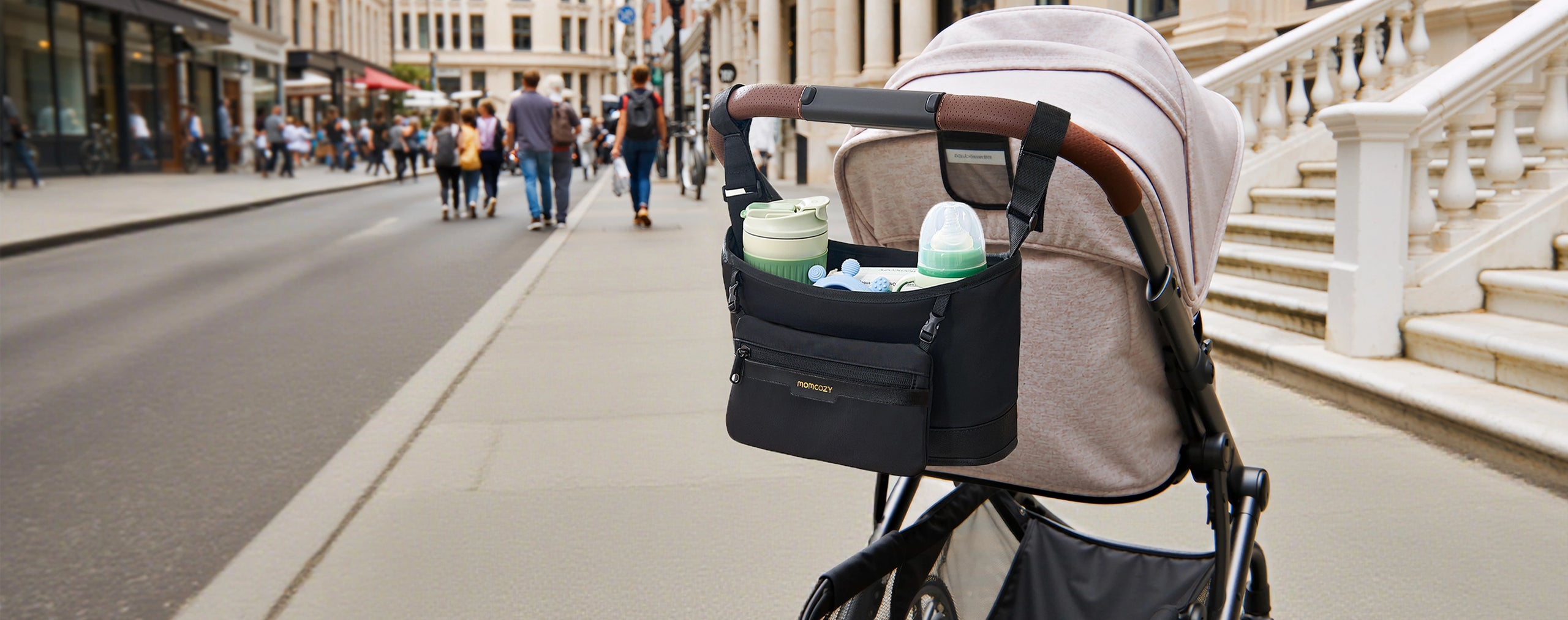 Momcozy Universal Stroller Organizer | Slim & Insulated