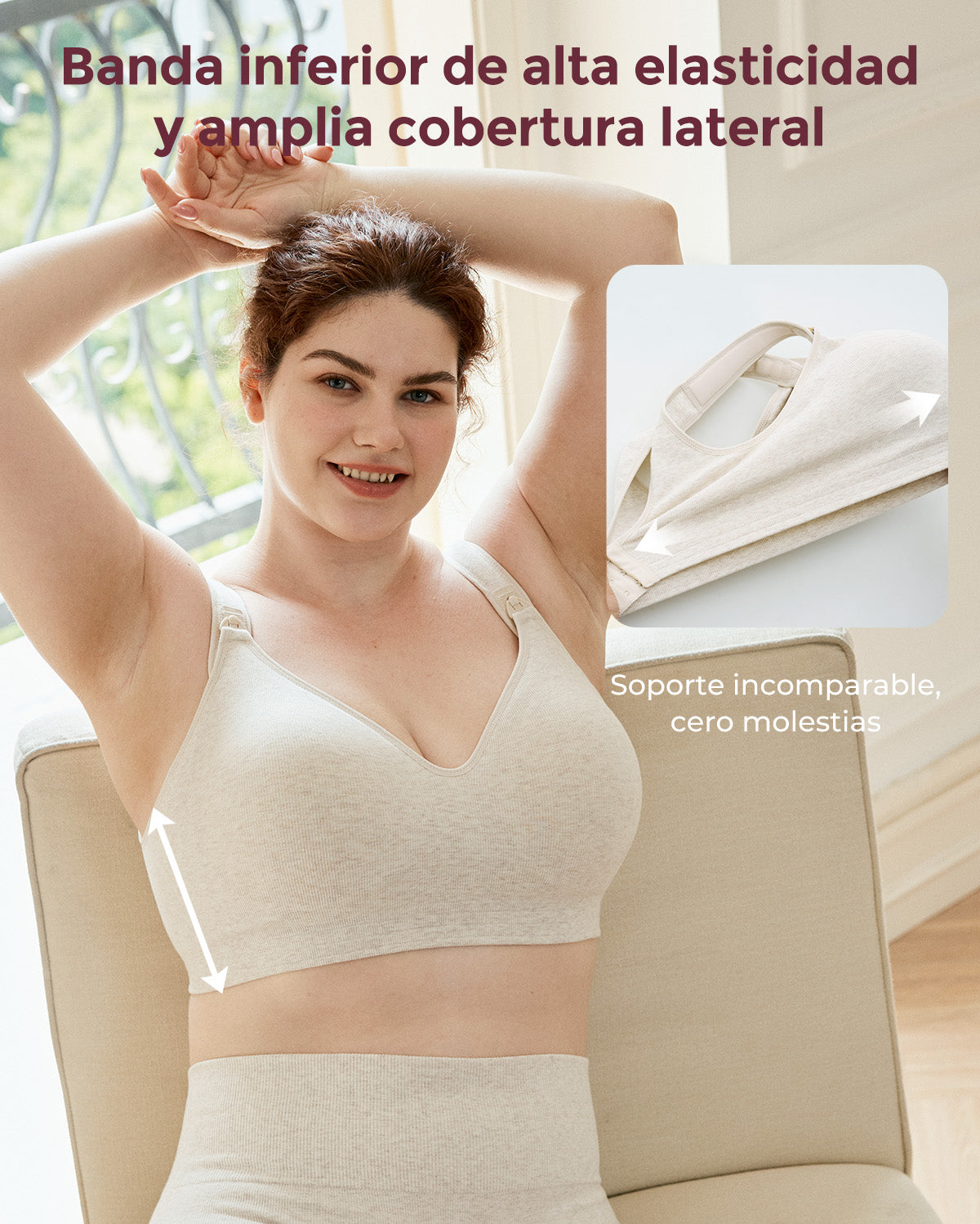 Sujetadores de lactancia de algodón para tallas grandes de pecho Momcozy