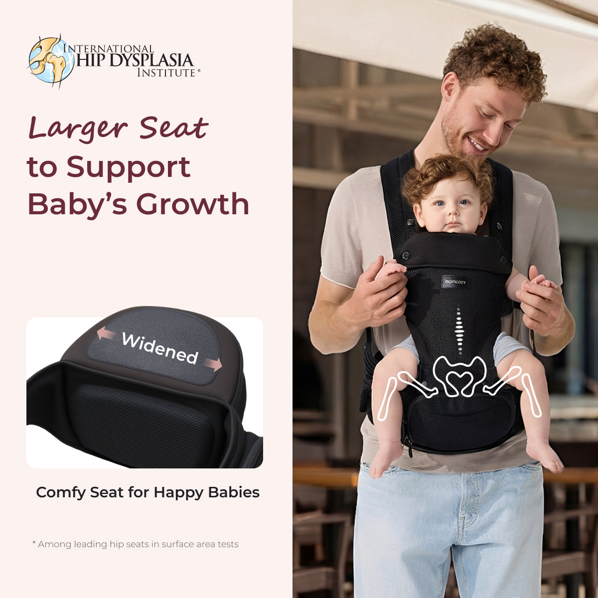 Portabebés Momcozy Move2Fit con asiento ergonómico