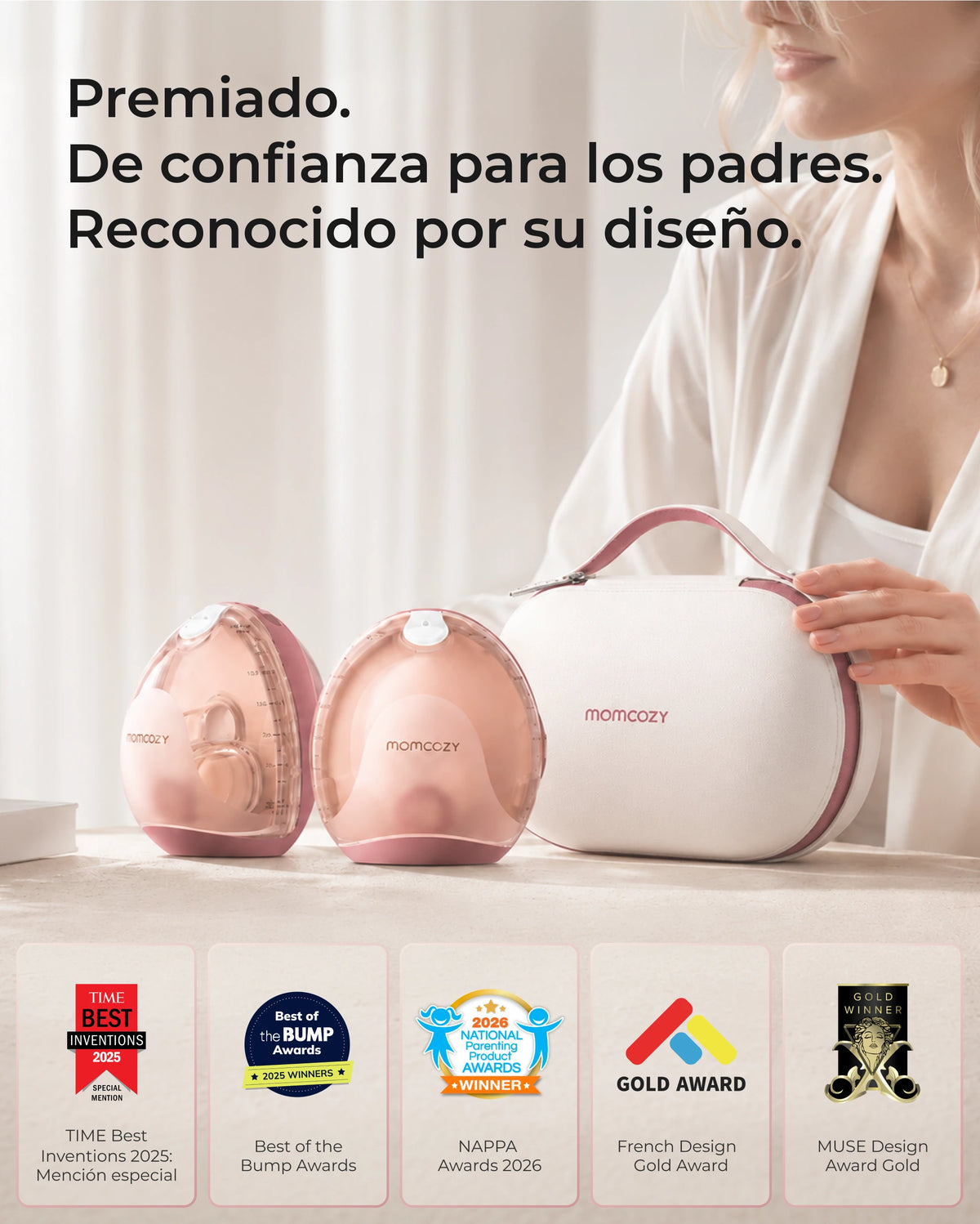 Sacaleches Momcozy Air 1 + 120 bolsas para almacenar leche materna
