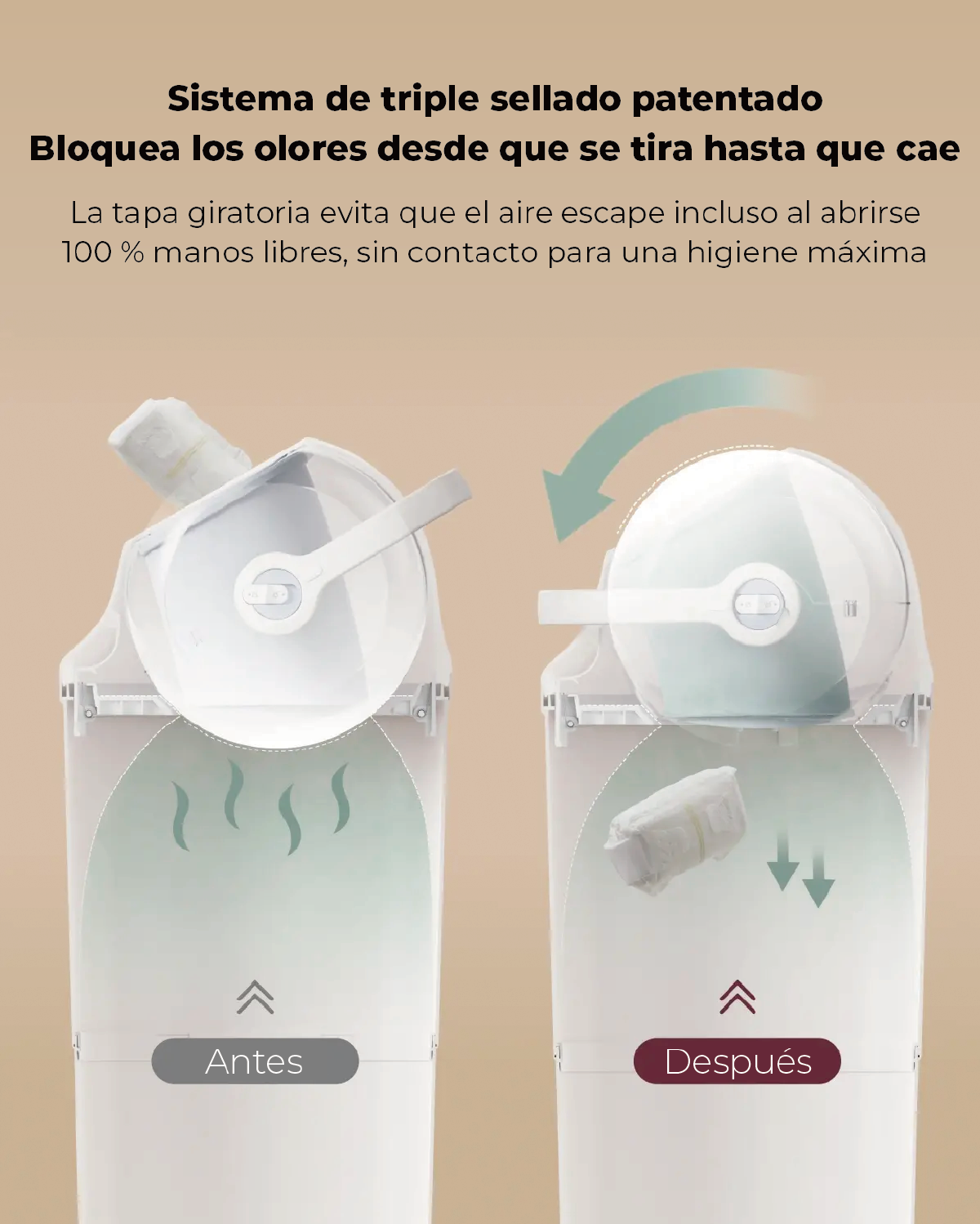 Cubo de pañales Momcozy Triple-Seal