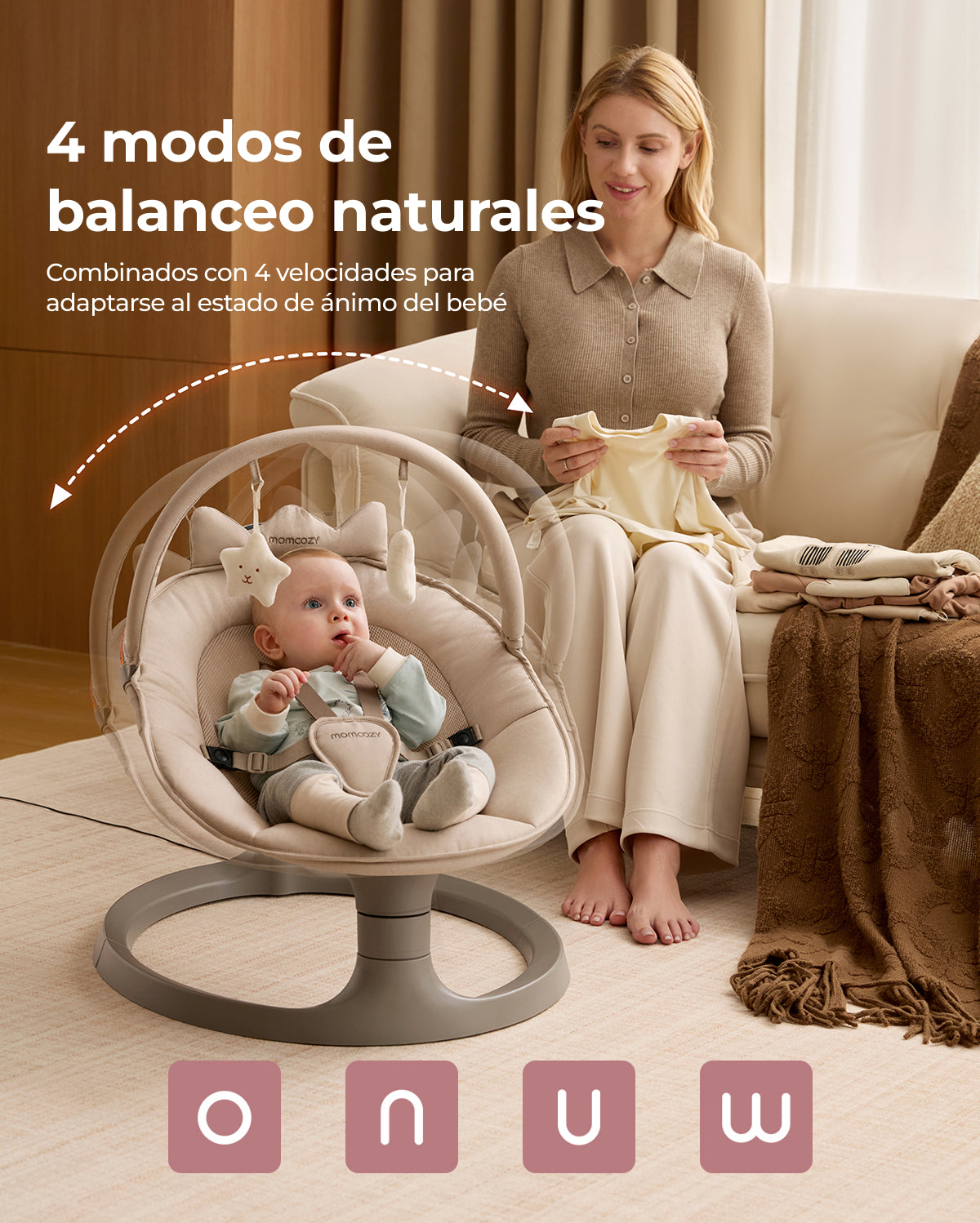Momcozy 2-in-1 Electric Baby Swing