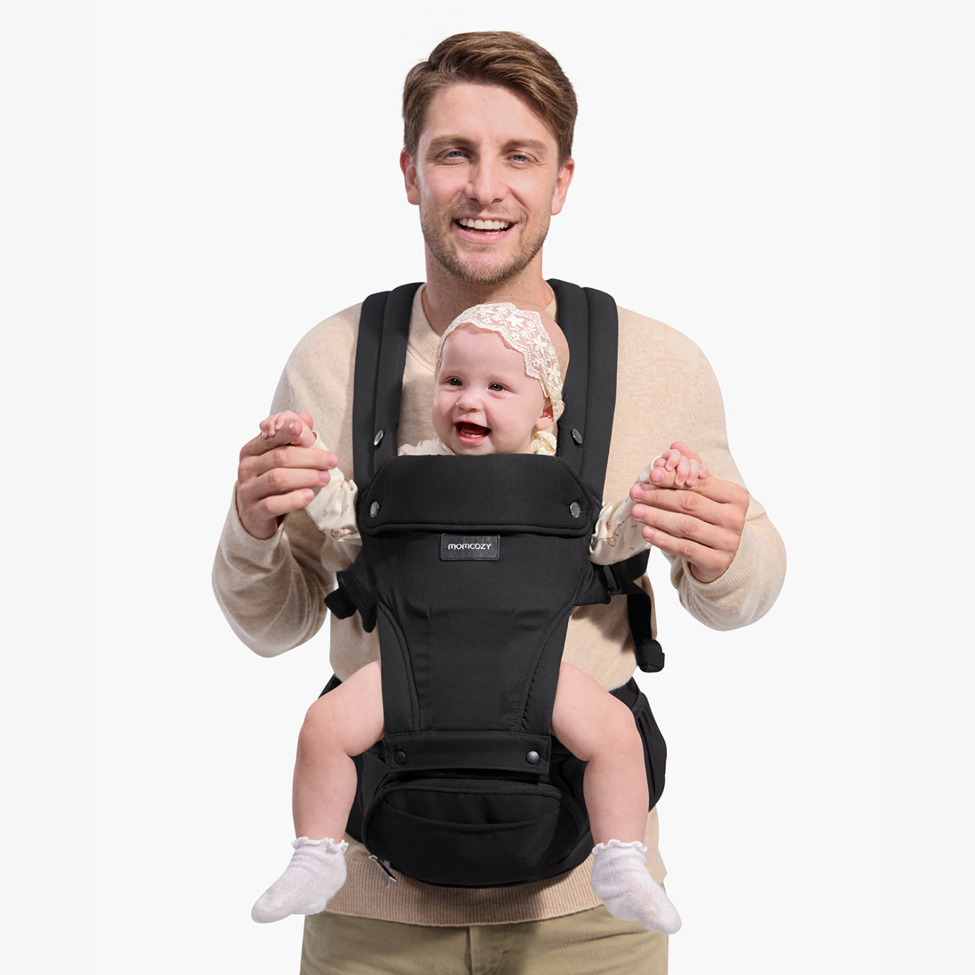 Portabebés Momcozy Move2Fit con asiento ergonómico
