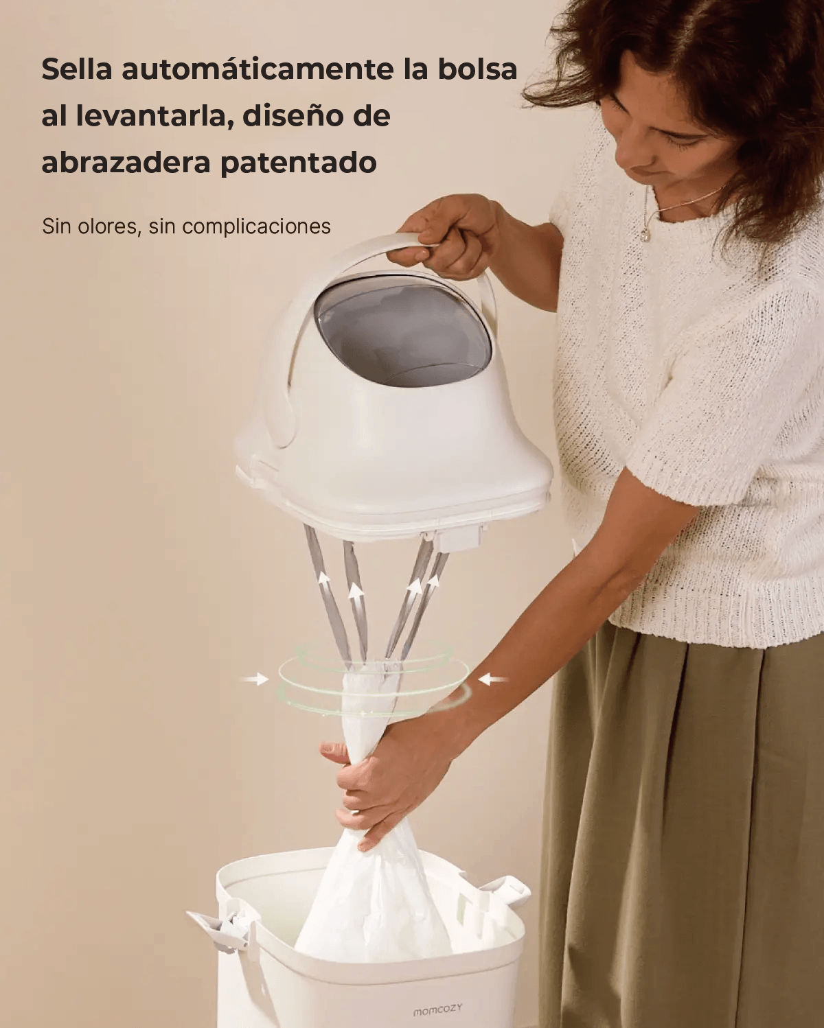 Cubo de pañales Momcozy Triple-Seal