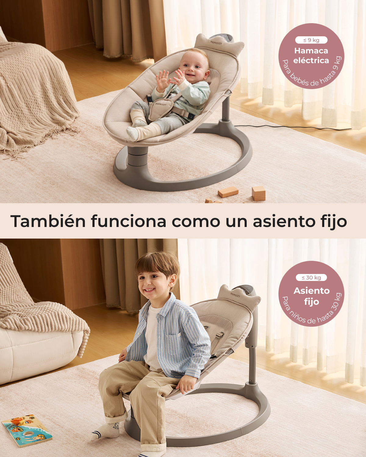 Momcozy 2-in-1 Electric Baby Swing