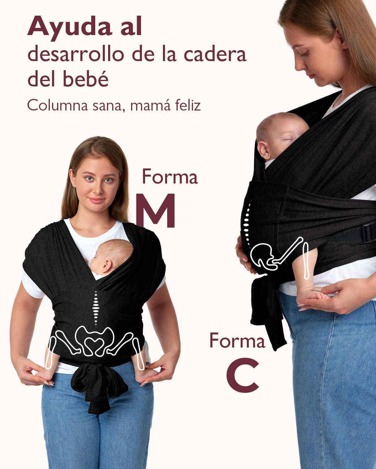 Easy to Wear Hands Free - Baby Wrap Carrier