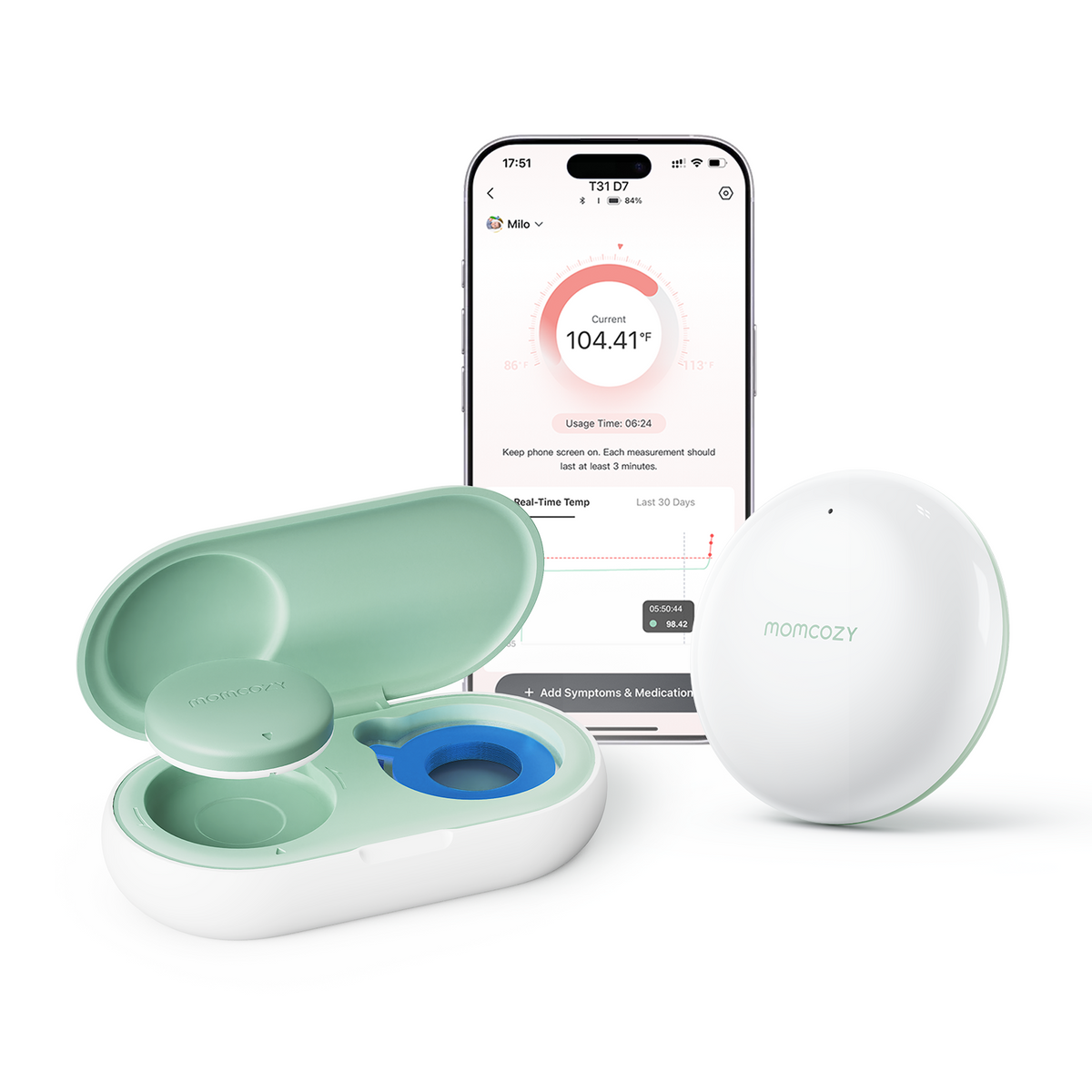 Set de termómetro inteligente para bebés y amplificador de señal Momcozy