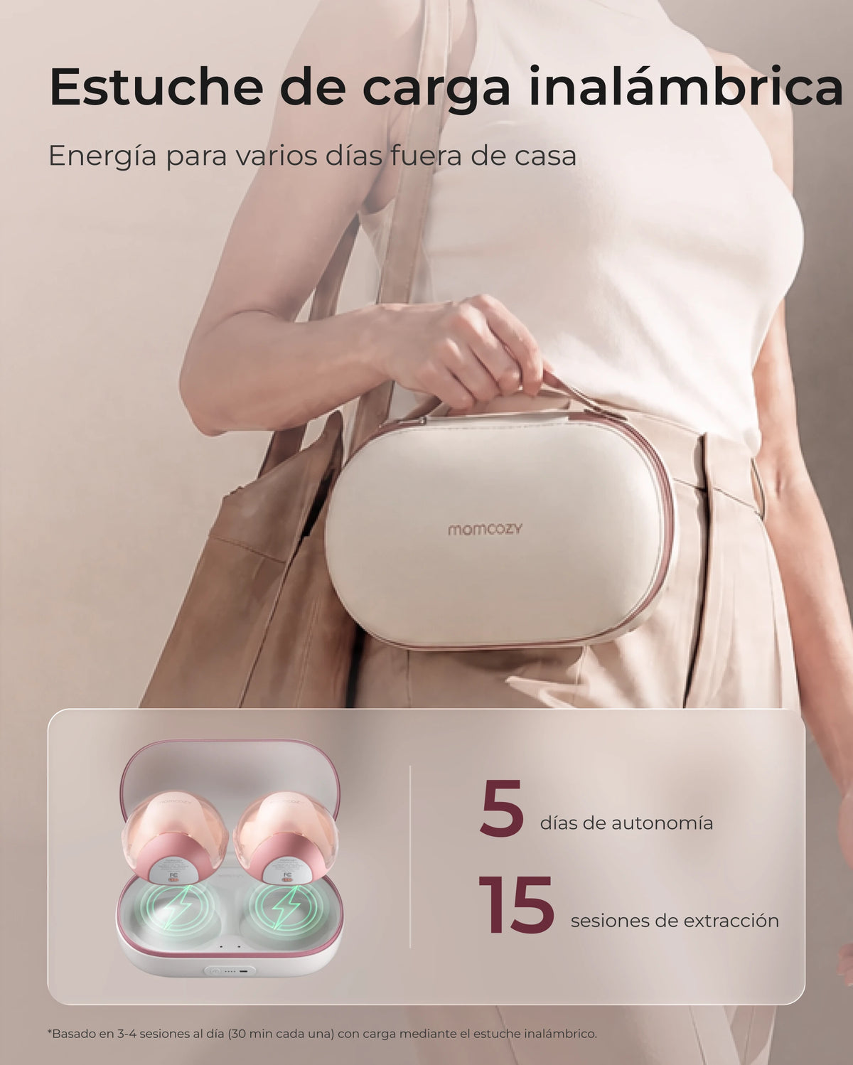 Sacaleches Momcozy Air 1 + 120 bolsas para almacenar leche materna
