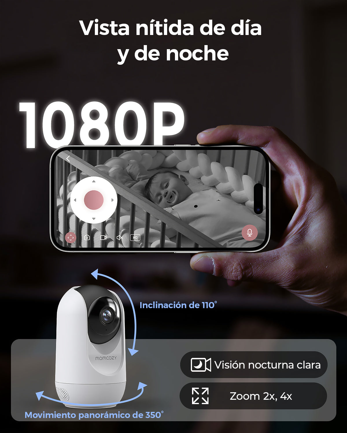 Momcozy 5-Inch Dual-mode Smart Baby Monitor with 2 Camera -BM04