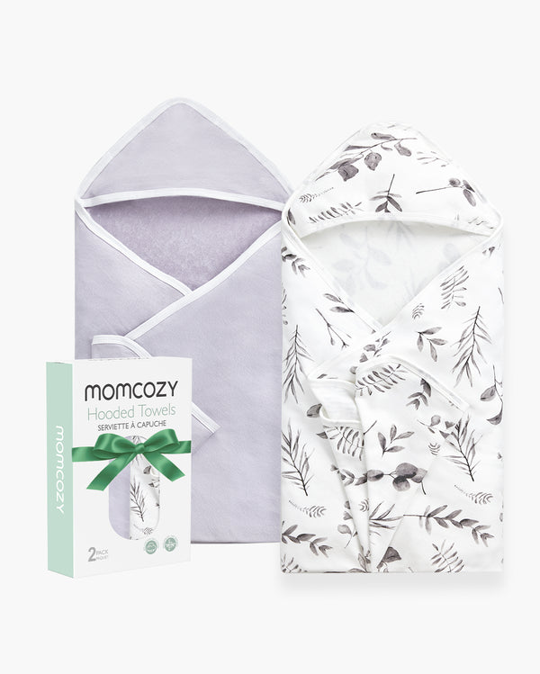 Toalla con capucha de bebé Momcozy para la ducha recién nacida - 2 recuento (paquete de 1)
