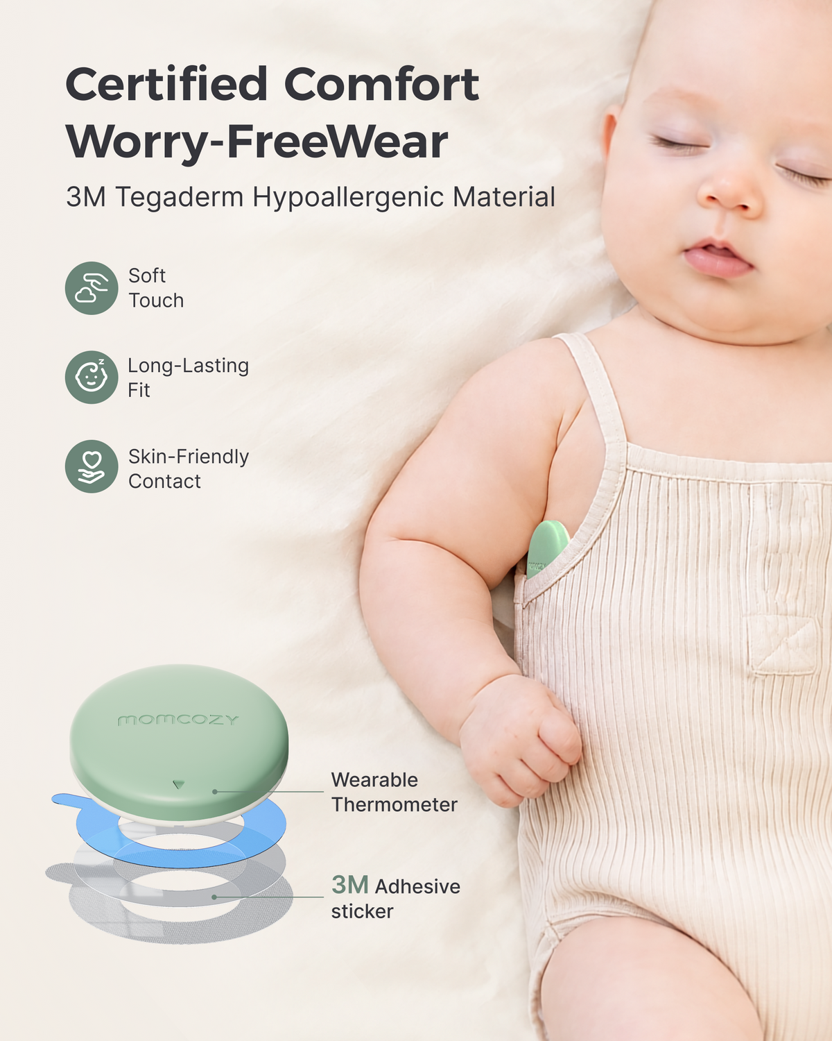 Set de termómetro inteligente para bebés y amplificador de señal Momcozy