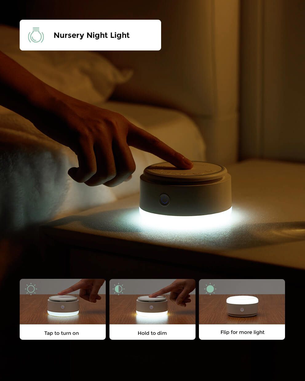 Momcozy Nursery Night Light, dimmable LED, easy touch controls for baby sleep