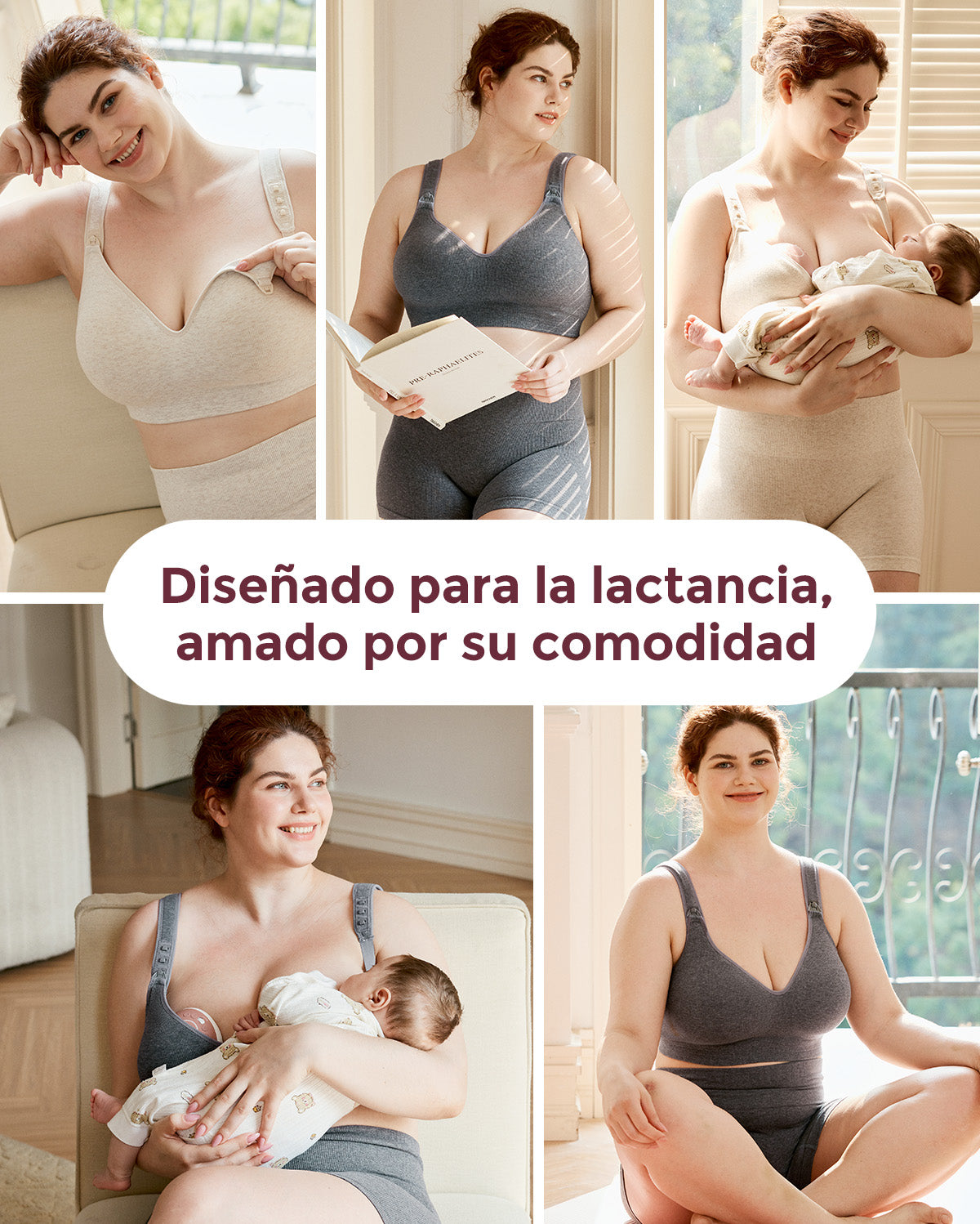 Sujetadores de lactancia de algodón para tallas grandes de pecho Momcozy