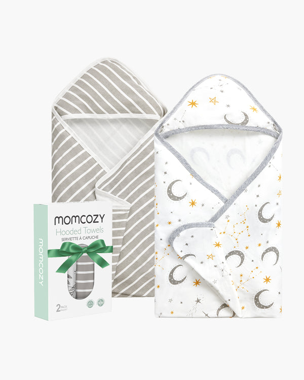 Toalla con capucha de bebé Momcozy para la ducha recién nacida - 2 recuento (paquete de 1)