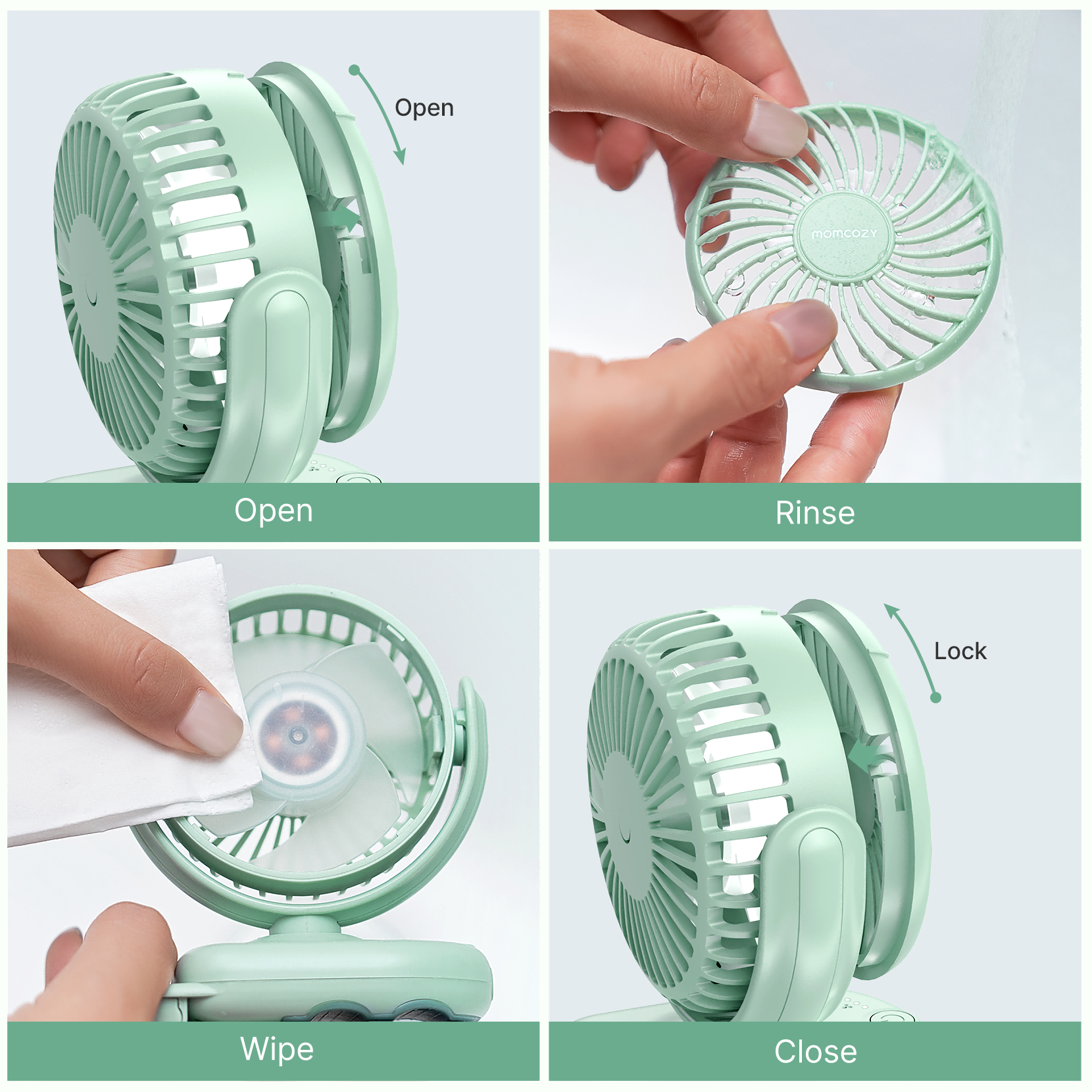 Ventilador de mano recargable por USB para viajes