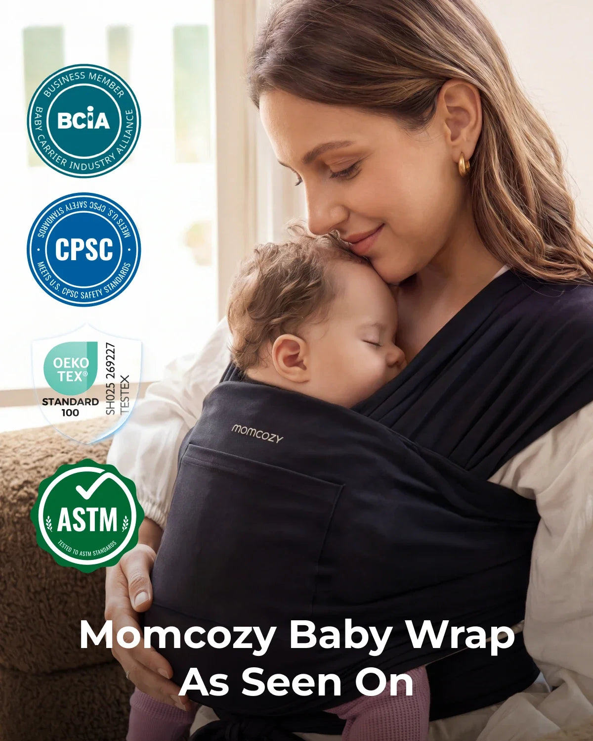 Easy to Wear Hands Free - Baby Wrap Carrier