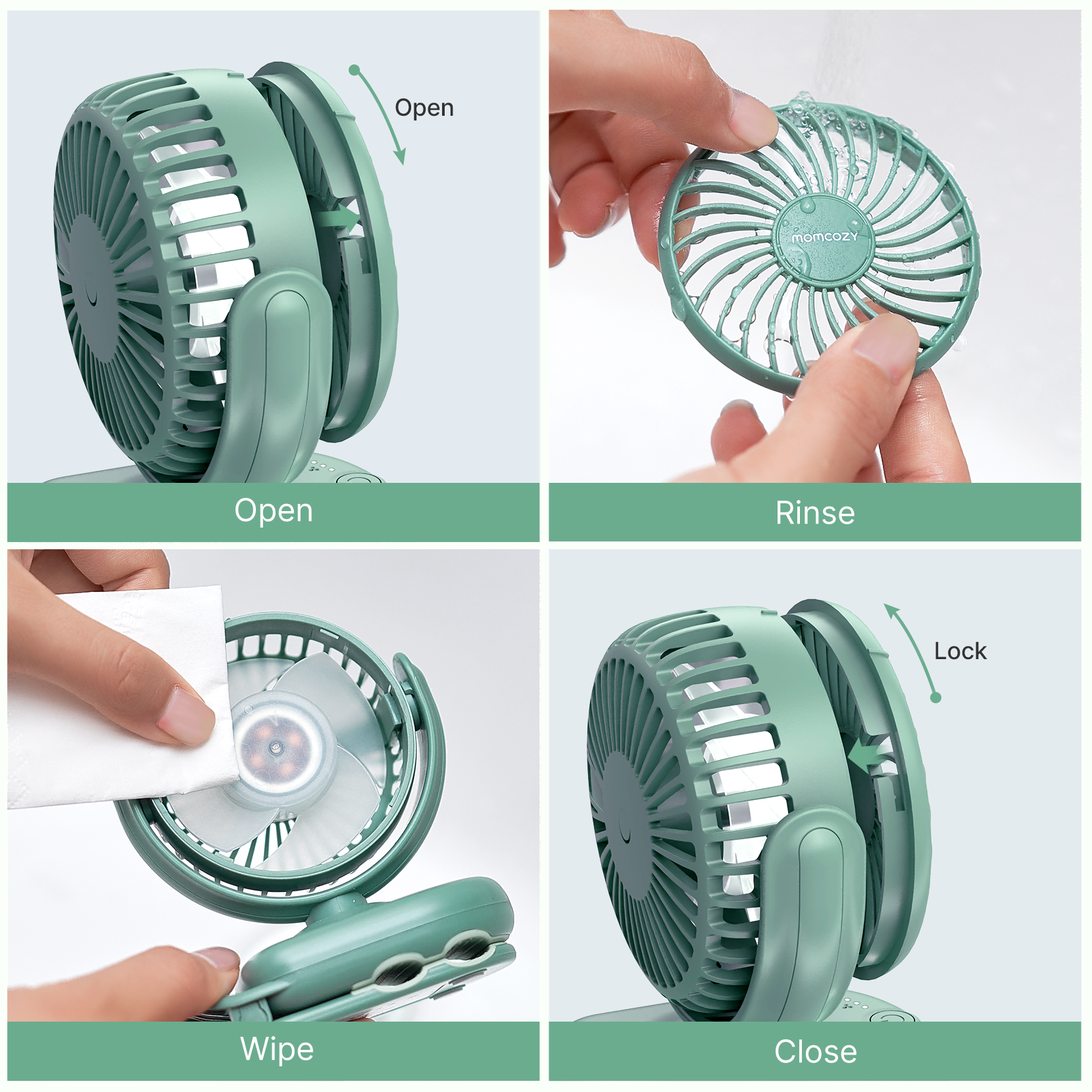 Ventilador de mano recargable por USB para viajes