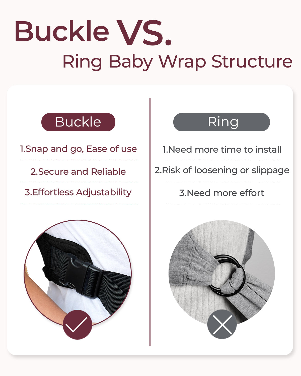 Easy to Wear Hands Free - Baby Wrap Carrier