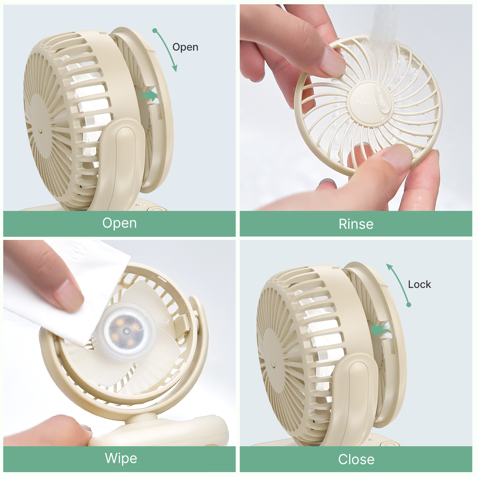 Ventilador de mano recargable por USB para viajes