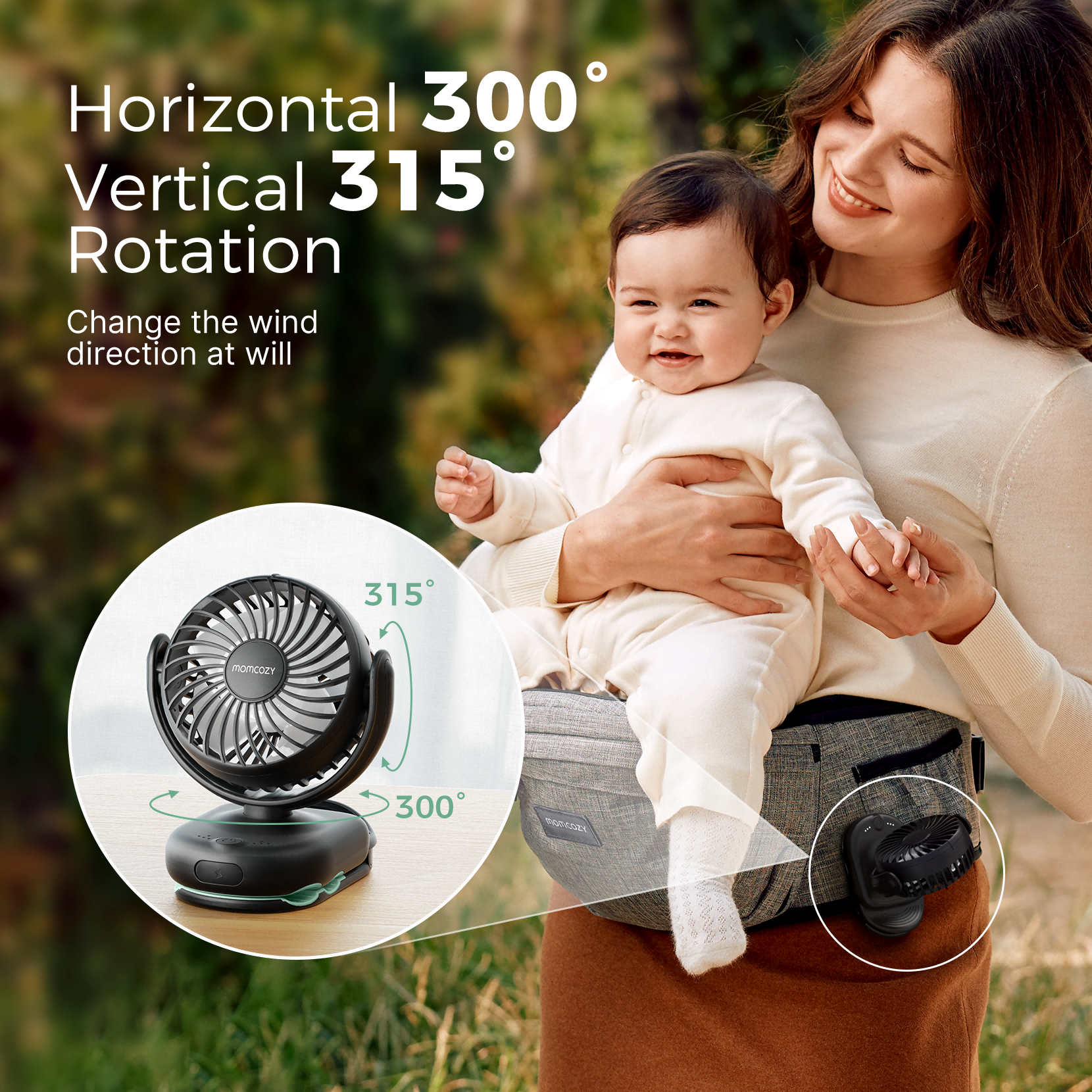 Ventilador de mano recargable por USB para viajes
