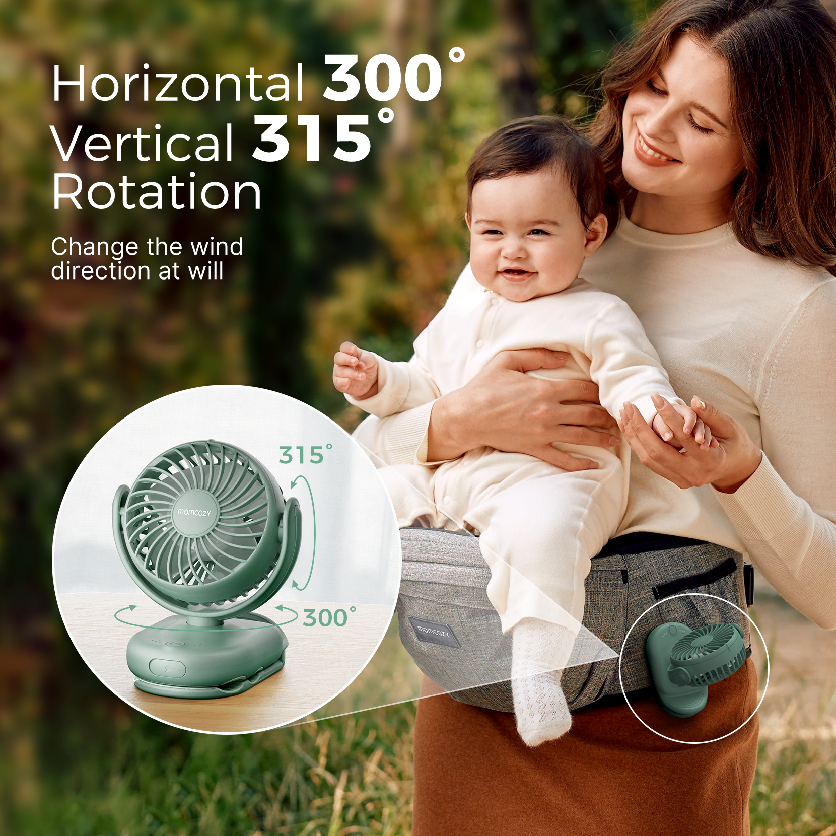 Ventilador de mano recargable por USB para viajes