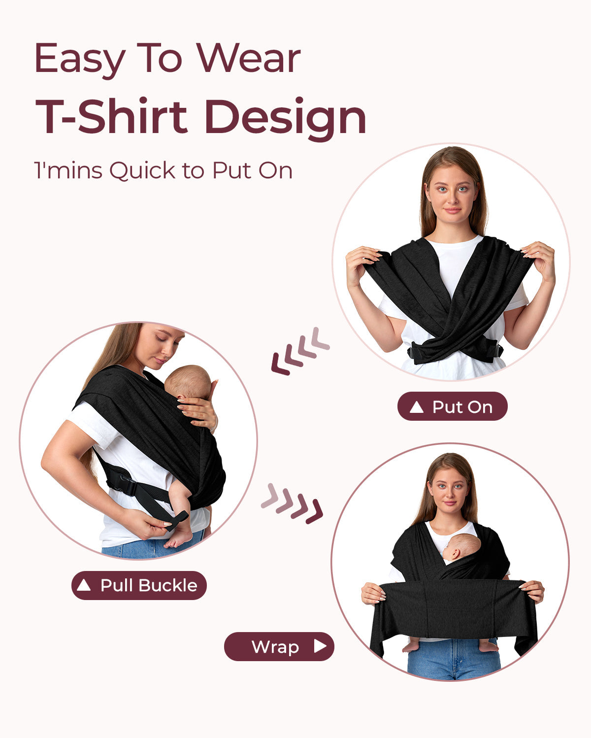 Easy to Wear Hands Free - Baby Wrap Carrier