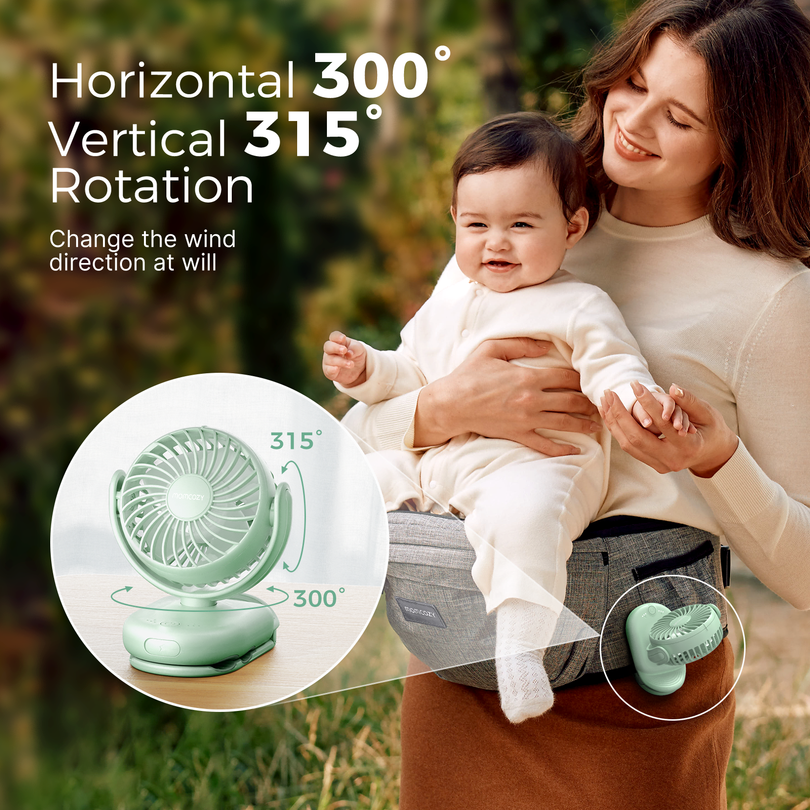 Ventilador de mano recargable por USB para viajes