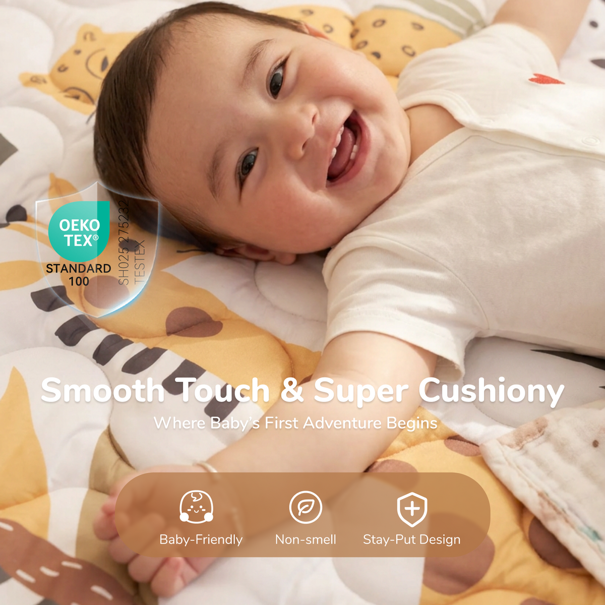 Alfombra de juegos portátil para bebé Momcozy
