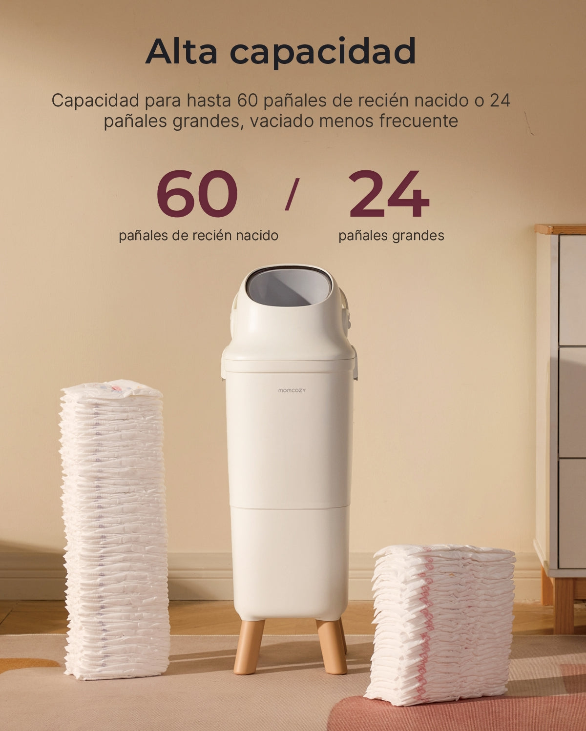 Cubo de pañales Momcozy Triple-Seal