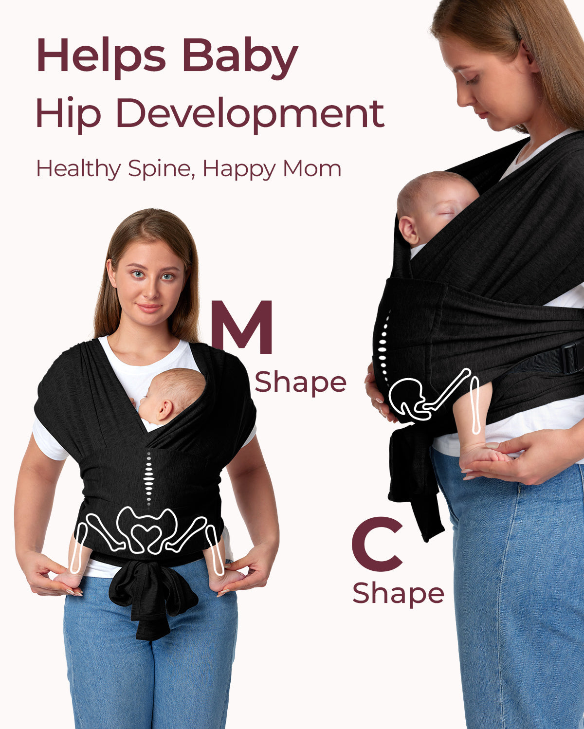 Easy to Wear Hands Free - Baby Wrap Carrier