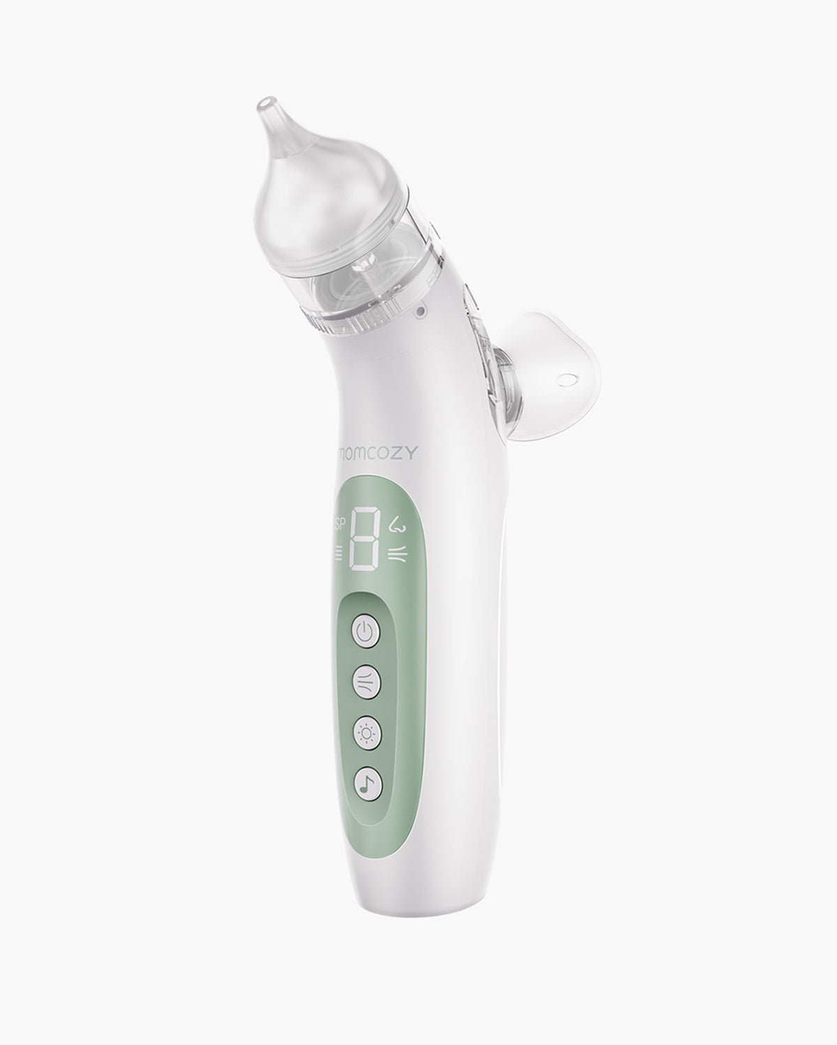 Momcozy BreezyClear™ 2-in-1 Spray & Suction Electric Nasal Aspirator - White and Green Baby Nasal Aspirator