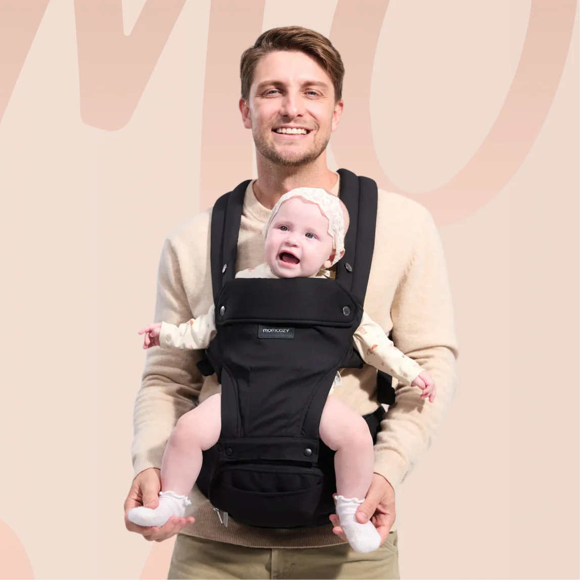 Portabebés Momcozy Move2Fit con asiento ergonómico