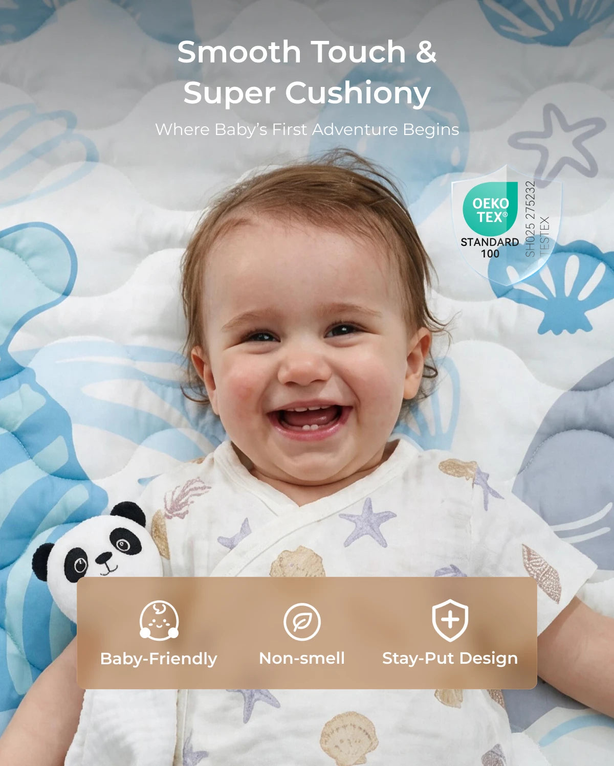 Alfombra portátil refrescante para bebé Momcozy