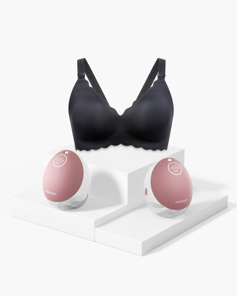 Pack M9 Sujetador: Sacaleches M9 Manos Libres y Sujetador de Lactancia CoolFit—Ultra Stretch