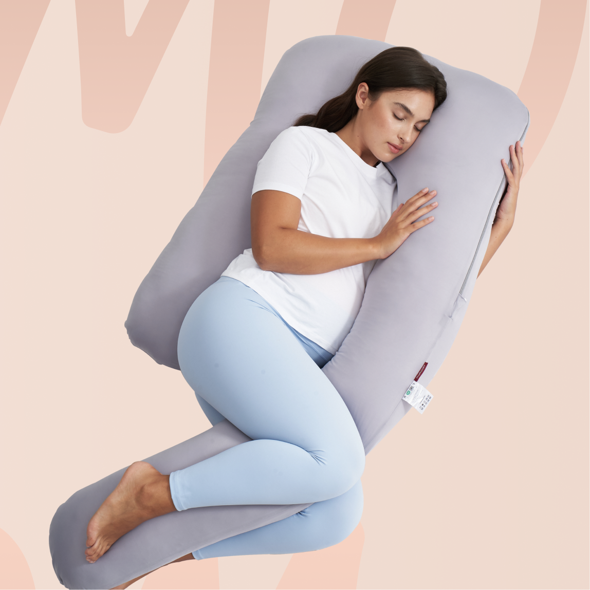 U Shaped Cooling Fabric Pregnancy Pillow